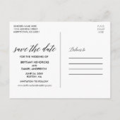 Carte Postale Faire-part Calligraphie Bourgogne Floral Enregistrer La Date (Dos)