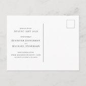 Carte Postale Faire-part Calligraphie Classique Mariage Élégant Enregistrer (Dos)