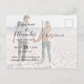 Carte Postale Faire-part Calligraphie de Budget Collage de Photos Faire-Par (Dos)