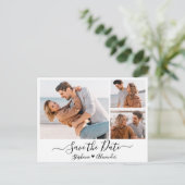 Carte Postale Faire-part Calligraphie de Budget Collage de Photos Faire-Par (Debout devant)