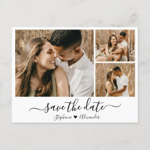 Carte Postale Faire-part Calligraphie de budget Photo Collage Faire part de