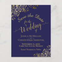 Calligraphie d'or Mariage Enregistrer la date Mari