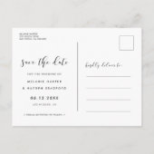 Carte Postale Faire-part Calligraphie élégante Enregistrer la photo de date (Dos)