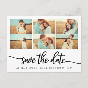 Carte Postale Faire-part Calligraphie Fantaisie Enregistrer la Date Photo C
