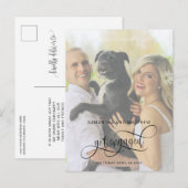 Carte Postale Faire-part Calligraphie, Fiançailles Photo de fiançailles (Devant / Derrière)