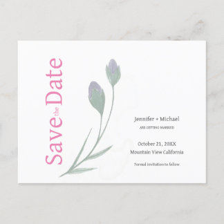 Carte Postale Faire-part Calligraphie Fleurie Mariage Noir Blanc