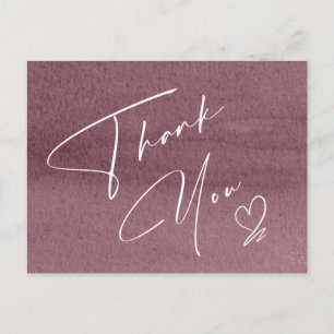Carte Postale Faire-part Calligraphie Floral Merci Mauve ID771