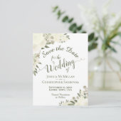 Carte Postale Faire-part Calligraphie florale blanche Mariage Enregistrer l (Debout devant)