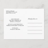 Carte Postale Faire-part Calligraphie Gras | Mariage moderne à la moutarde (Dos)