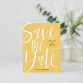 Carte Postale Faire-part Calligraphie Gras | Mariage moderne à la moutarde (Debout devant)