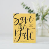 Carte Postale Faire-part Calligraphie Gras | Mariage moderne à la moutarde  (Debout devant)