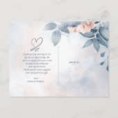 Carte Postale Faire-part Calligraphie Merci floral Dusty Blue ID771 (Dos)