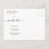 Carte Postale Faire-part Calligraphie Minimale Moderne Or Chic Enregistrer  (Dos)