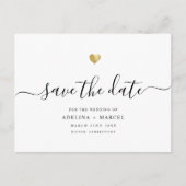 Carte Postale Faire-part Calligraphie Minimale Moderne Or Chic Enregistrer  (Devant)