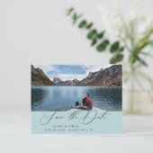 Carte Postale Faire-part Calligraphie moderne Boho Photo Enregistrer la dat (Debout devant)