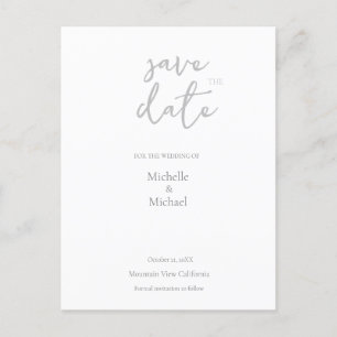 Carte Postale Faire-part Calligraphie Moderne de Mariage Save the Date