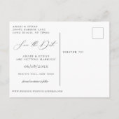 Carte Postale Faire-part Calligraphie moderne Dusty Blue Photo Enregistrer (Dos)