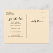 Carte Postale Faire-part Calligraphie moderne Mariage Enregistrer La Date P (Dos)