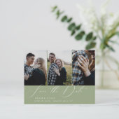 Carte Postale Faire-part Calligraphie moderne Sage Multi-photo Enregistrer  (Debout devant)