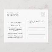 Carte Postale Faire-part Calligraphie Moderne Simple Mariage Sauvegarder la (Dos)