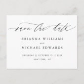 Carte Postale Faire-part Calligraphie Moderne Simple Mariage Sauvegarder la (Devant)