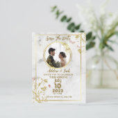 Carte Postale Faire-part Calligraphie romantique Monogramme Photo Mariage T (Debout devant)