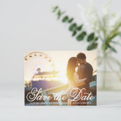 Carte Postale Faire-part Calligraphie Script Photo Enregistrer la date Cart (Debout devant)