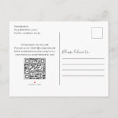 Carte Postale Faire-part Calligraphie Script Photo simple Code QR Site Web (Dos)