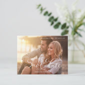 Carte Postale Faire-part Calligraphie Script Photo simple Code QR Site Web (Debout devant)