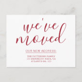 Carte Postale Faire-part Calligraphie simple en velours rouge Nous avons dé (Devant)