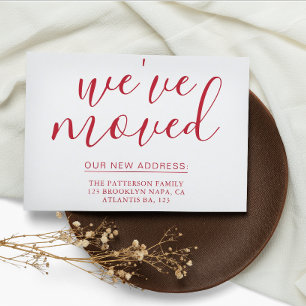 Carte Postale Faire-part Calligraphie simple en velours rouge Nous avons dé