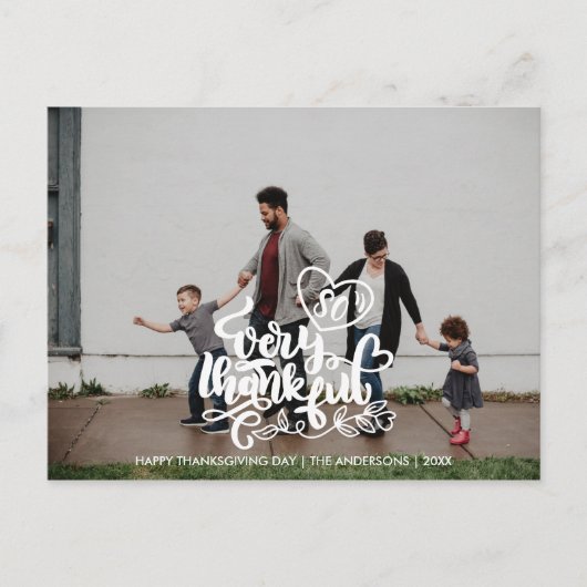 Carte Postale Faire-part Calligraphie tellement très reconnaissant Photo de (Devant)