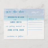 Carte Postale Faire-part Calligraphy Beach Thème Enregistrer Les Dates Cart (Dos)