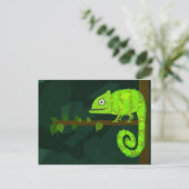 Carte Postale Faire-part Caméléon vert mignon (Debout devant)