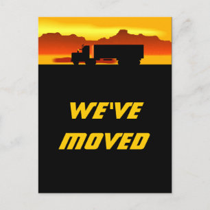 Carte Postale Faire-part Camion de déménagement à la tombée de la nuit Nouv