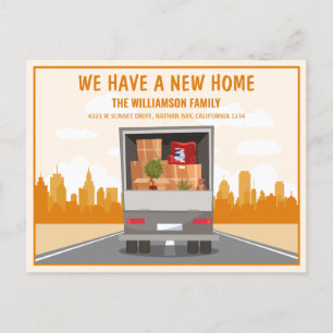 Carte Postale Faire-part Camion de nouvelle maison et déménagement de paysa