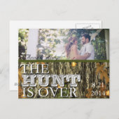 Carte Postale Faire-part Camo Rustic Feuilles Enregistrer La Date Mariage C (Devant / Derrière)