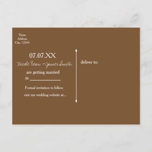 Carte Postale Faire-part Campagne Rustique Occidental Bois & Lumières Save  (Dos)