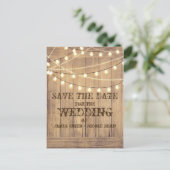 Carte Postale Faire-part Campagne Rustique Occidental Bois & Lumières Save  (Debout devant)