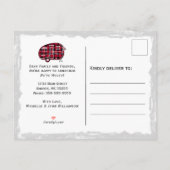 Carte Postale Faire-part Camper Rustic Red Buffalo noir Plaid Moving (Dos)