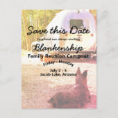 Carte Postale Faire-part Campout Reunion Celebration Enregistrer La Date Mo (Devant)