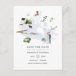 Carte Postale Faire-part Canada Destination Wedding Enregistrer la date