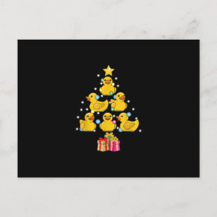 Carte Postale Faire-part Canard en caoutchouc Noël Arbre canard canard Noël