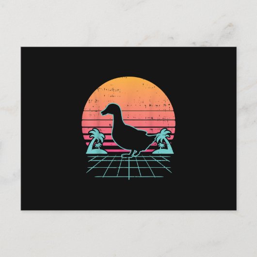 Carte Postale Faire-part Canard Vaporwave Esthétique Années 80 Cadeau d'ani (Devant)