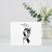 Carte Postale Faire-part Cancer Black Ribbon Feather Birds (Debout devant)
