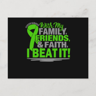 Carte Postale Faire-part Cancer Survivante Foi Amis Famille Vert Et Gre