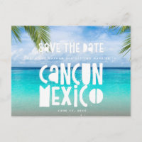Cancun Mexico Beach Wedding Enregistrer la date