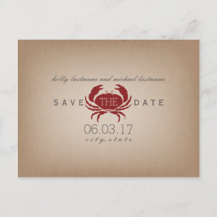 Carte Postale Faire-part Cardstock Inspiré Crabe Mariage Enregistrer La Dat