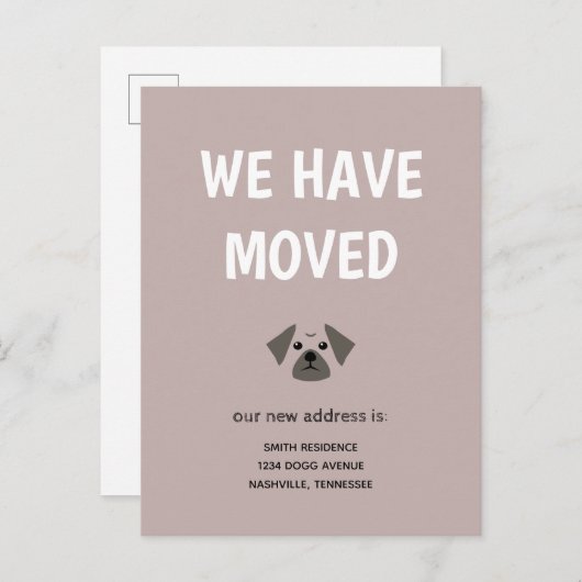 Carte Postale Faire-part Carlin illustré mignon que nous avons déplacé (Devant / Derrière)