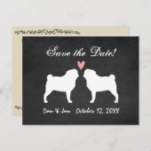 Carte Postale Faire-part Carlins mariage Enregistrer la date (Devant / Derrière)